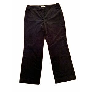 TALBOTS SIGNATURE Sz 16 Midnight Black Stretch Velvet Dress Pants